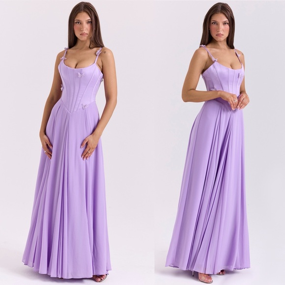 House of CB Lilac Pleated Maxi Dress - Picture 9 of 9